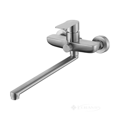 Смеситель для ванны Wezer поворотный излив, сатин (ROK3А-05)