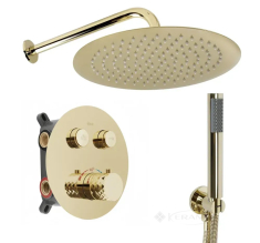 душевая система Rea Lungo Diamond скрытого монтажа, термостат, gold + box (REA-P6965)