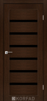 полотно дверне Korfad Porto Deluxe PD-01, 600х2000, венге, скло чорне