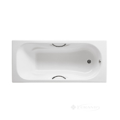 ванна чугунная Roca Malibu 150x75 прямоугольная, с ручками, с ножками, белая (A23157000R+A150412330)