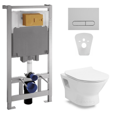 інсталяційний комплект Volle Master + унітаз Fiesta Rimless + сидіння Slim slow-closing, клавіша (13-77-034+141515)