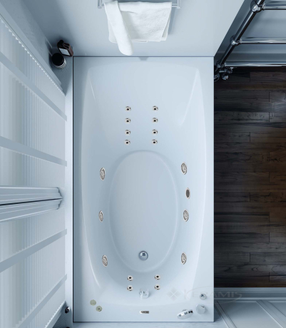 Гідромасажна ванна WGT Rialto Tivoli 170x90 + корпус+рама+злив/перелив (RLTTVL170HLUPCW)