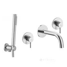 комплект смесителей для ванны Paffoni, скрытого монтажа, нержавеющая сталь (KITLIG010BST)