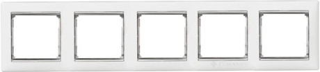 Рамка Legrand Valena 5 пост., білий/срібло (770495)