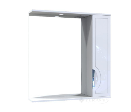 Зеркало Aquarius Мерета 80x17x84,8 со шкафчиком и подсветкой белая (05892)