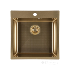 кухонная мойка Granado Galera S201 50х50х22 с сифоном, honeycomb, gold (GS02201GoldH)
