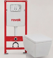 инсталляция Ravak FrameCore Direct с унитазом Domospa Torrenta Quadra RimOff, Торнадо с сиденьем soft close (RKUSET8003)