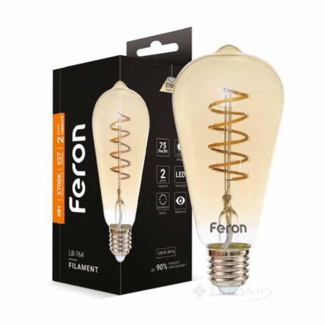 Светодиодная лампа Feron Filament LB-764 4Вт E27 2700K (1867)