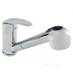 змішувач для кухні Ferro Bergamo з висувним душем, хром (BTB8)