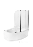 штора для ванны Besco PMD Piramida Ambition 3S 123х140 стекло прозрачное