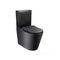 унітаз-компакт Qtap Scorpio безободковий з сидінням Soft-close, чорний (QT14222125ARMB)