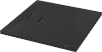 поддон Cersanit Tako Slim 80x4 квадратный, черный матовый + сифон (S932-165)