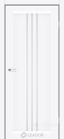 Дверное полотно Leador Verona 700х2000, белый матовый, стекло сатин белый