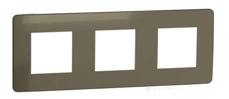Рамка Schneider Electric Unica New 3 пост., бронза, белая (NU280651)