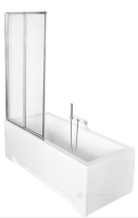 штора для ванни Besco PMD Piramida Ambition Premium 2S 80,5х140 скло прозоре