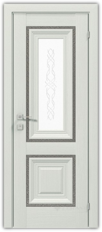 Дверное полотно Rodos Versal Esmi 600 мм, со стеклом, сосна крем