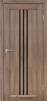 полотно дверне Leador Verona 700х2000, сіре дерево, скло чорне