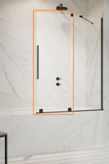 штора для ванни Radaway Furo PND II 53,8х150 права, прозоре скло, чорний (10109538-54-01R)