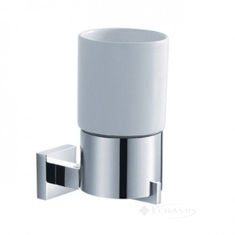 Стакан Kraus Aura с настенным держателем chrome(KEA-14404CH)