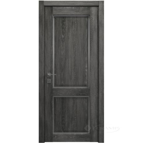Дверное полотно Rodos Style 2 700 мм, полустекло, дуб шале графит