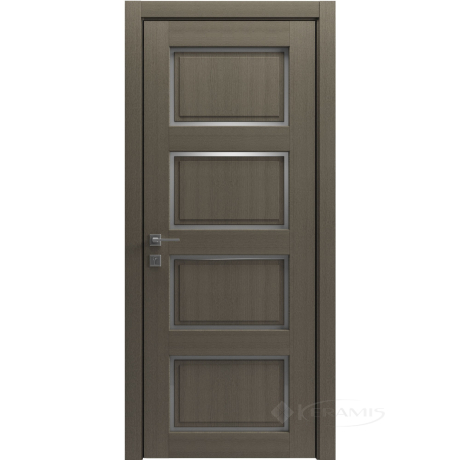 Дверное полотно Rodos Style 4 700 мм, полустекло, серый дуб