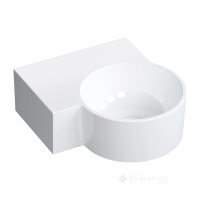 умывальник Omnires Ovo M+ 34,5х33,5 угловой, левый, gloss white (OVO335UWLBP)