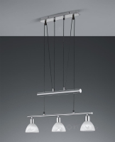 підвісний світильник Trio Levisto, нікель матовий, алебастровий, 3 лампи, LED (371010307)