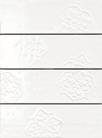 Плитка Ragno Brick Glossy Decoro 10x30 white