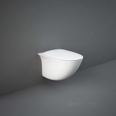 чаша унітазу Rak Ceramics Sensation підвісна, без обідка + сидіння Soft-Close (SENWC1446AWHA+SENSC3901WH)
