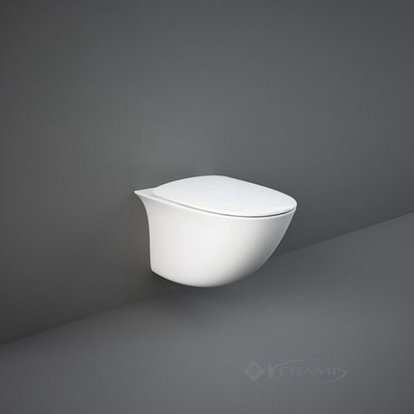 Чаша унітазу Rak Ceramics Sensation підвісна, без обідка + сидіння Soft-Close (SENWC1446AWHA+SENSC3901WH)