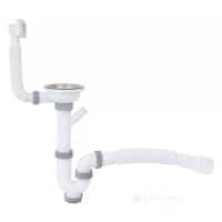 сифон для мойки ITAL P1112 прямоточный, с резьбовым выпуском 1/2"х40, переливом и гофротрубой (SU27021543)