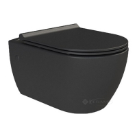 унітаз Cerastyle City підвісний, безобоодковый, чорний, сидіння дюропласт Bella Soft-Close (ОР0002839)