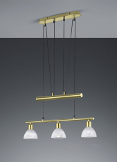 підвісний світильник Trio Levisto латунь матовий, алебастровий, 3 лампи, LED (371010308)