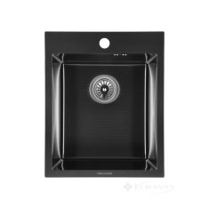 кухонная мойка Granado Pravia S201 41х50х22 с сифоном, honeycomb, black (GS01201BH)