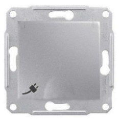 розетка Schneider Electric Sedna 1 пост., 16 А, 250 В, з/к, без рамки, алюміній (SDN3100160)