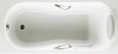 Ванна чугунная Roca Haiti 170x80 в комплекте с ручками и ножками (A23277000R+A150412330)