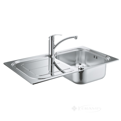 Кухонна мийка Grohe K300 50x86 нержавіюча сталь + змішувач для кухні Grohe Eurosmart (31565SD0)
