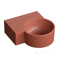 умывальник Omnires Ovo M+ 34,5х33,5 угловой, левый, matt terracotta (OVO335UWLTE)
