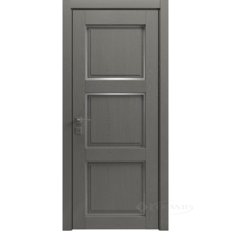 Дверное полотно Rodos Style 3 900 мм, полустекло, сосна браш braun