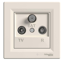 розетка Schneider Electric Asfora TV-R-SAT, 1 пост., с рамкой, кремовая (EPH3500223)