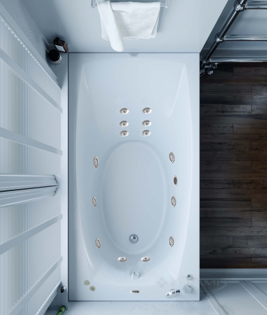 Гідромасажна ванна WGT Rialto Tivoli 170x90 + корпус+рама+злив/перелив (RLTTVL170HLDPGW)