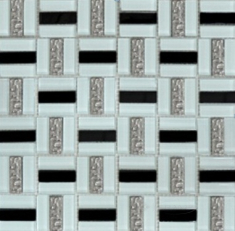 мозаика Grand Kerama 30x30 (1,5х1,5) трино черно-белая (1077)