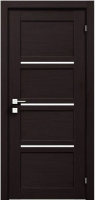 дверное полотно Rodos Modern Quadro 800 мм, с полустеклом, венге шоколадный