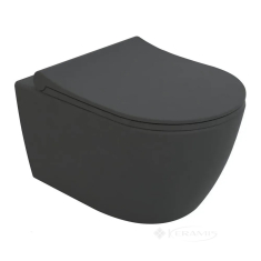 унитаз подвесной Volle Cante Rimless 51х35,5х33 без ободка, сидение Slim slow-closing, de la antracita (1312.151009)