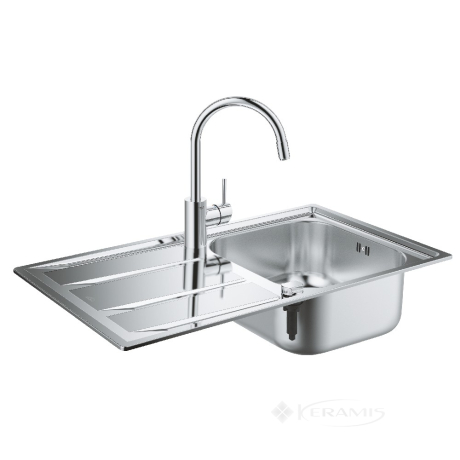Кухонна мийка Grohe K400 50x86 нержавіюча сталь + змішувач для кухні Grohe Concetto (31570SD0)