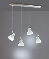 підвісний світильник Trio Ginelli, нікель матовий, білий, 4 лампи (301500407)