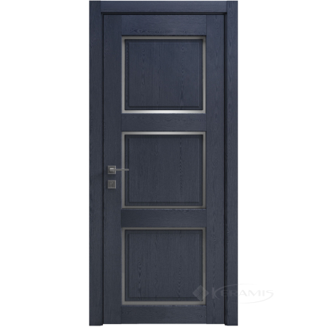 Дверное полотно Rodos Style 3 600 мм, полустекло, сосна браш cobalt