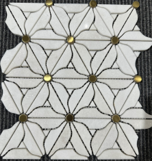 мозаика Mozaico De Lux V-Mos 30,5x30,5 Vjq-13 Flower White