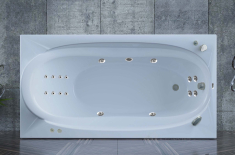 гідромасажна ванна WGT Rialto Arona 180x90 + корпус+рама+злив/перелив (RLTARN180HLTPGW)