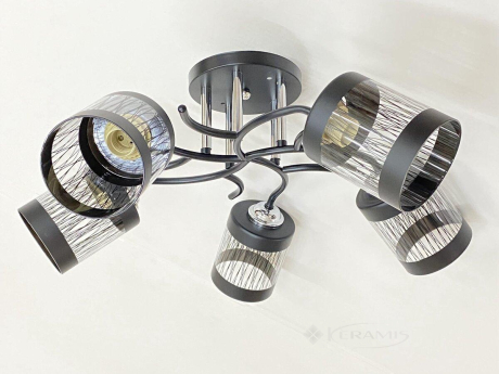 Люстра стельова Valeso 6979A/5 чорний-хром (SP000048564)